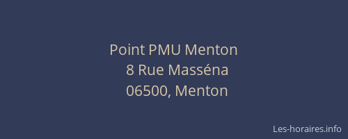 Point PMU Menton