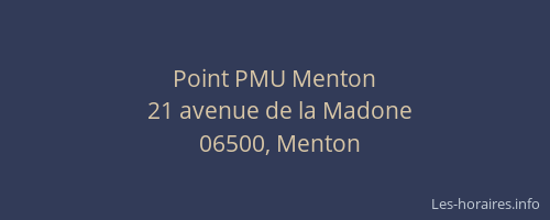 Point PMU Menton