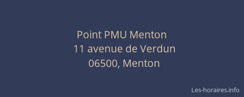 Point PMU Menton