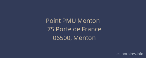 Point PMU Menton
