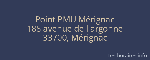 Point PMU Mérignac