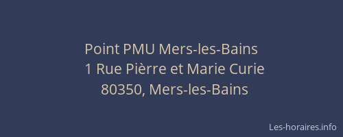 Point PMU Mers-les-Bains