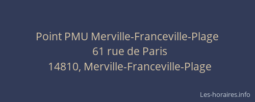 Point PMU Merville-Franceville-Plage
