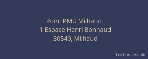 Point PMU Milhaud