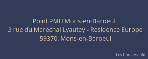 Point PMU Mons-en-Baroeul