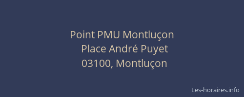 Point PMU Montluçon