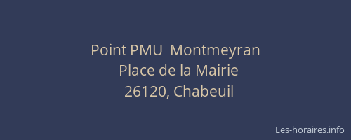 Point PMU  Montmeyran