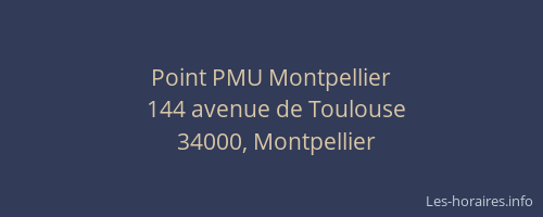Point PMU Montpellier