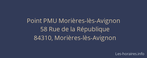 Point PMU Mori&egrave;res-l&egrave;s-Avignon