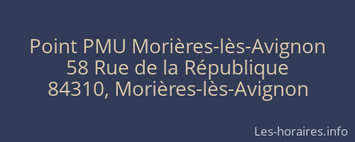 Point PMU Morières-lès-Avignon