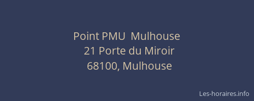 Point PMU  Mulhouse