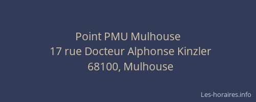 Point PMU Mulhouse