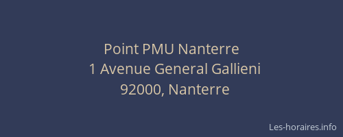 Point PMU Nanterre