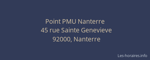 Point PMU Nanterre