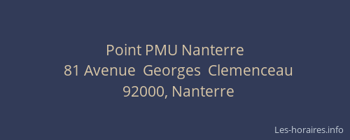 Point PMU Nanterre