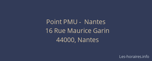 Point PMU -  Nantes