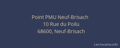 Point PMU Neuf-Brisach