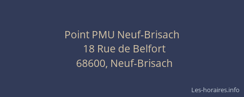 Point PMU Neuf-Brisach