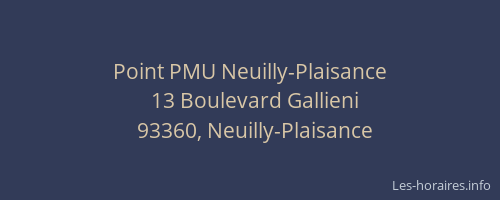 Point PMU Neuilly-Plaisance