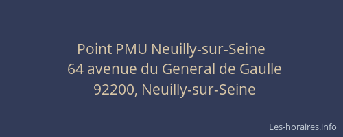 Point PMU Neuilly-sur-Seine