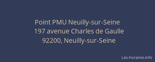 Point PMU Neuilly-sur-Seine