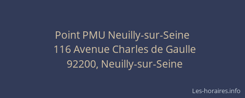 Point PMU Neuilly-sur-Seine