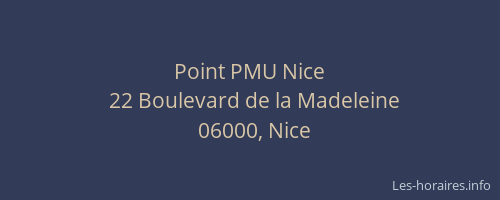 Point PMU Nice