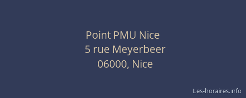 Point PMU Nice