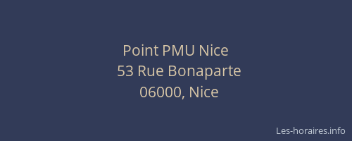 Point PMU Nice