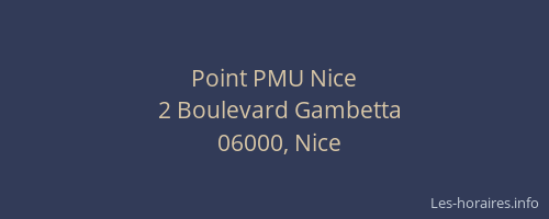 Point PMU Nice