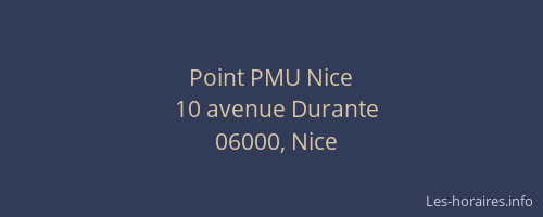 Point PMU Nice