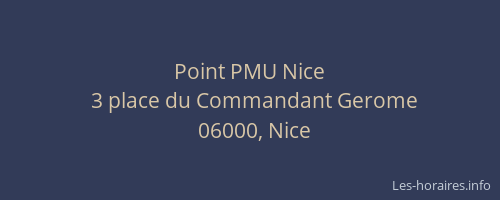 Point PMU Nice