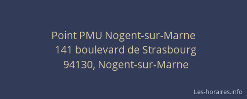 Point PMU Nogent-sur-Marne