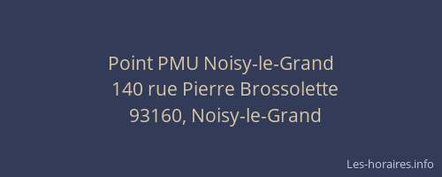 Point PMU Noisy-le-Grand