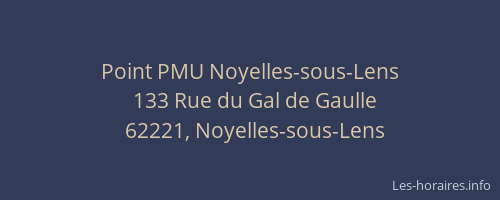 Point PMU Noyelles-sous-Lens