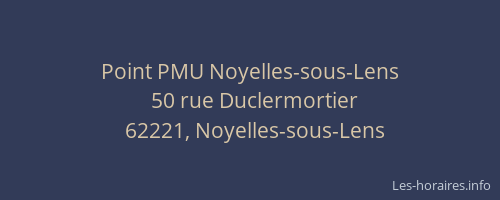 Point PMU Noyelles-sous-Lens