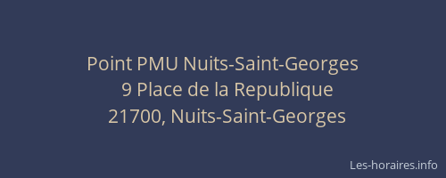Point PMU Nuits-Saint-Georges