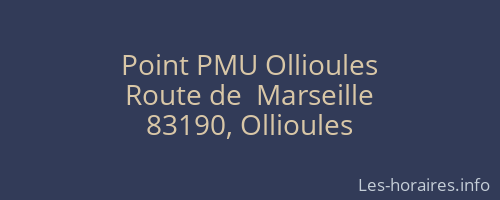 Point PMU Ollioules