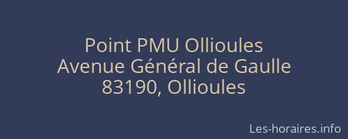Point PMU Ollioules