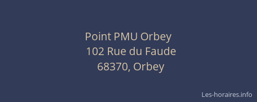 Point PMU Orbey