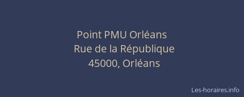 Point PMU Orléans