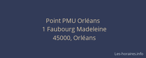 Point PMU Orléans