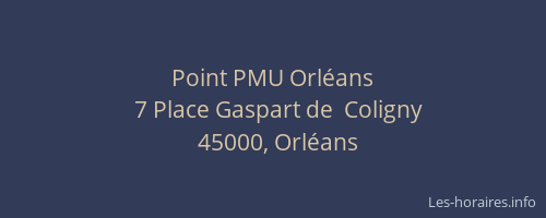 Point PMU Orléans