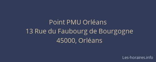 Point PMU Orléans
