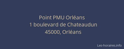 Point PMU Orléans
