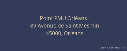 Point PMU Orléans