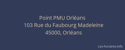Point PMU Orléans