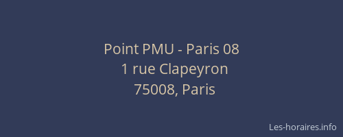 Point PMU - Paris 08