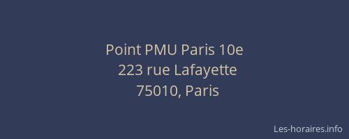 Point PMU Paris 10e