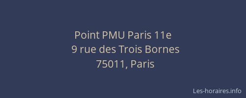 Point PMU Paris 11e